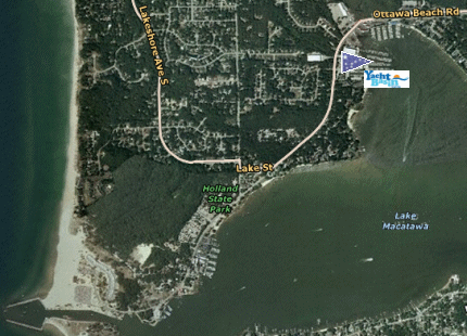 Arial Map of Bayshore Yacht Club on Big Bay of Lake Macatawa
